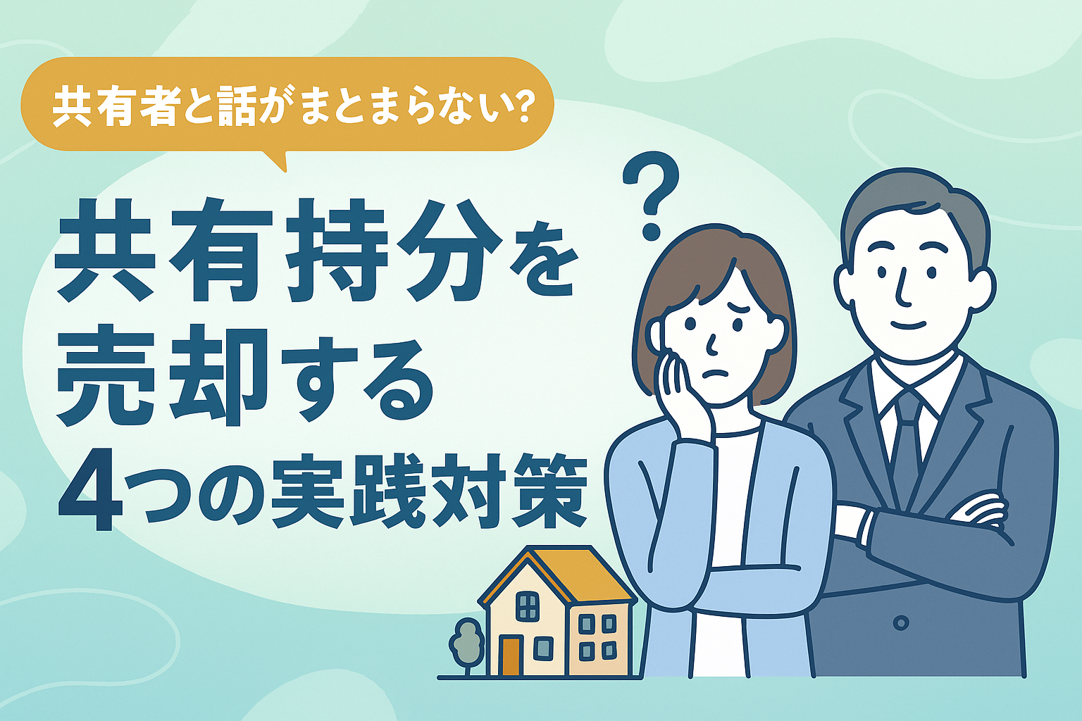共有者と話がまとまらない共有持分の売却方法を解説する図解アイキャッチ画像