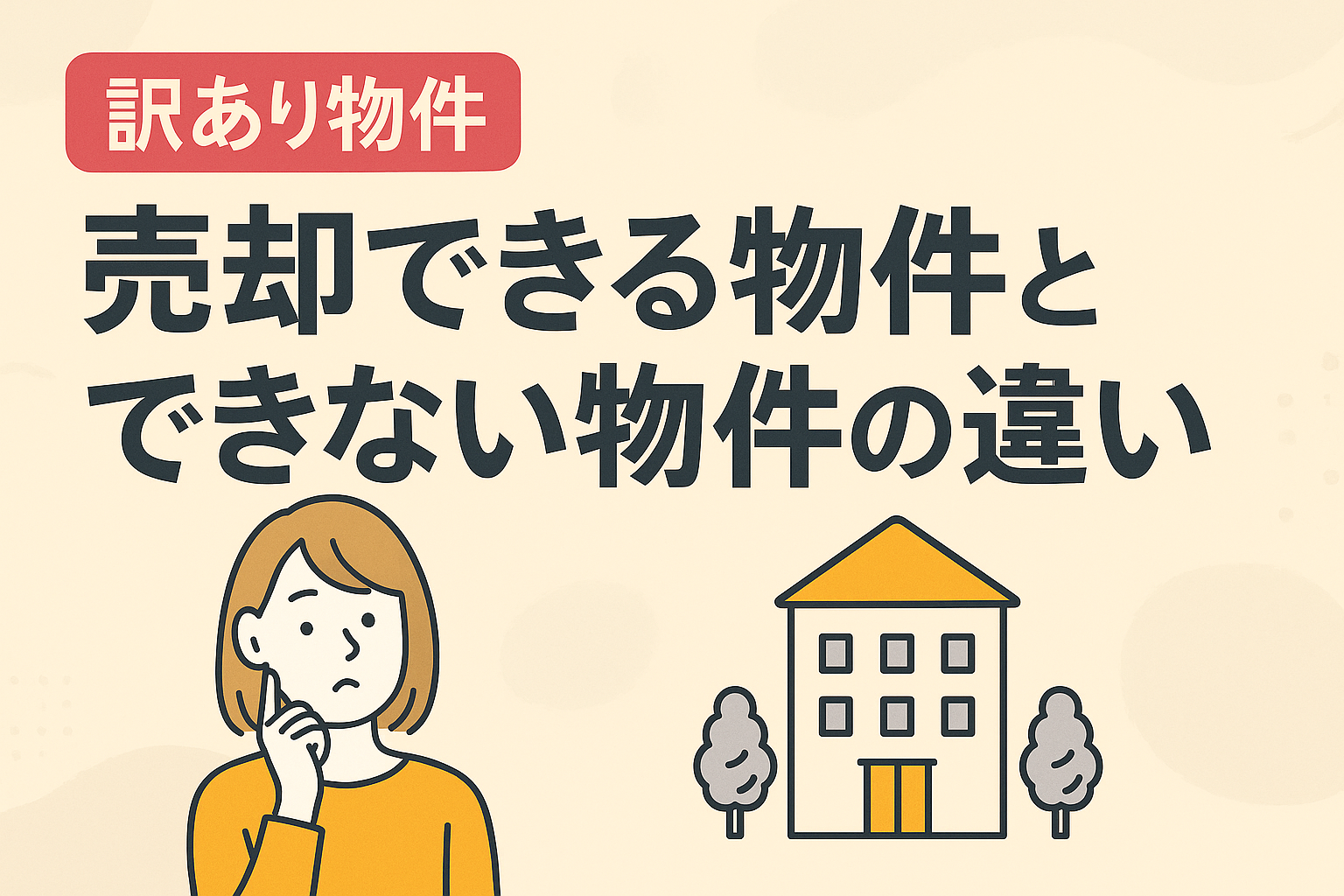訳あり物件の売却可否を解説する図解アイキャッチ画像