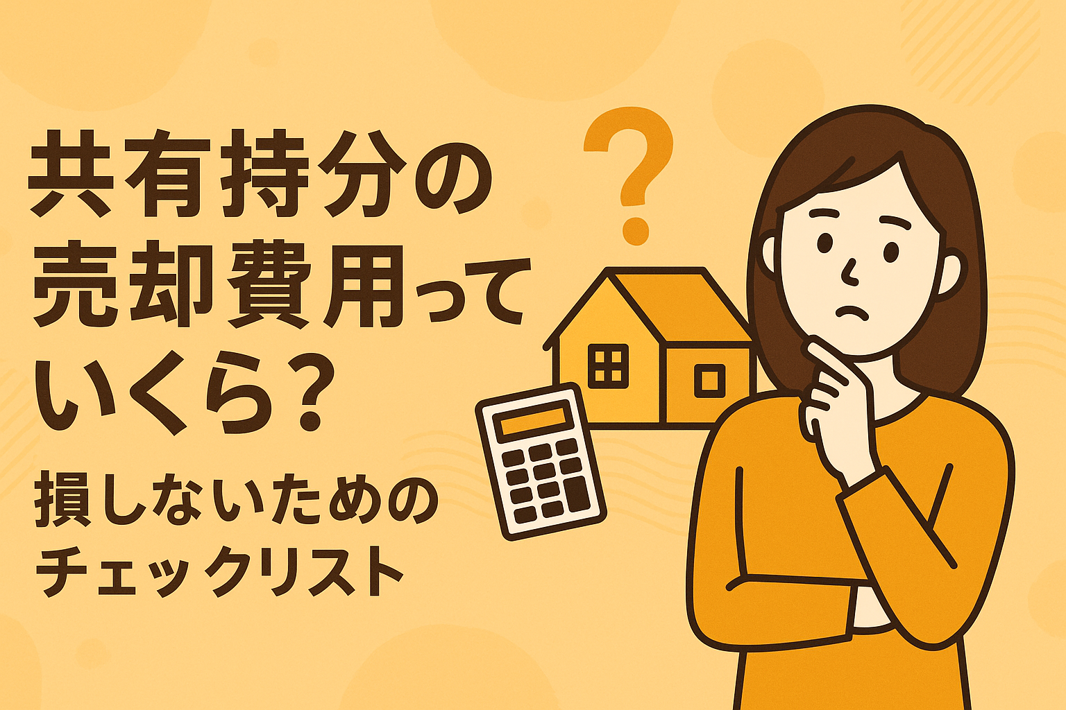 共有持分の売却費用とチェックリストをテーマにした日本語の情報グラフィック