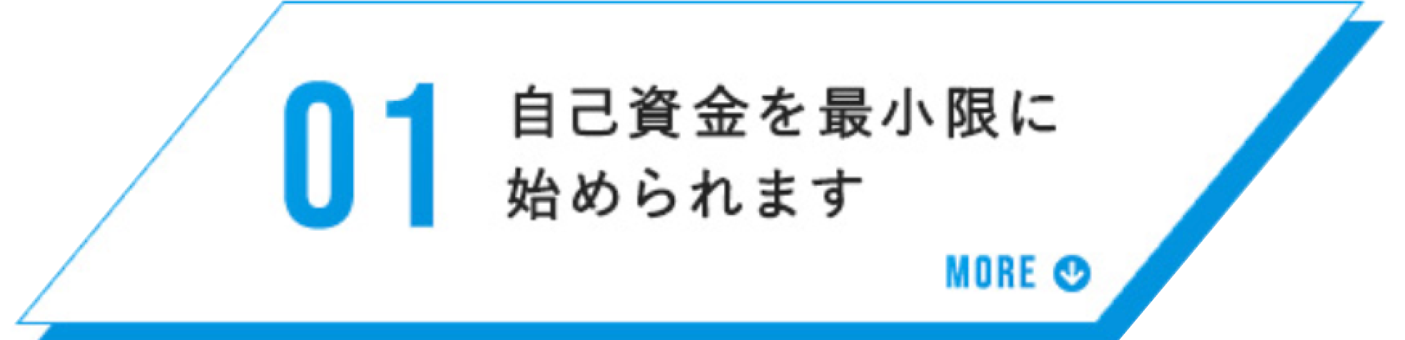 自己資金を最小限に始められます